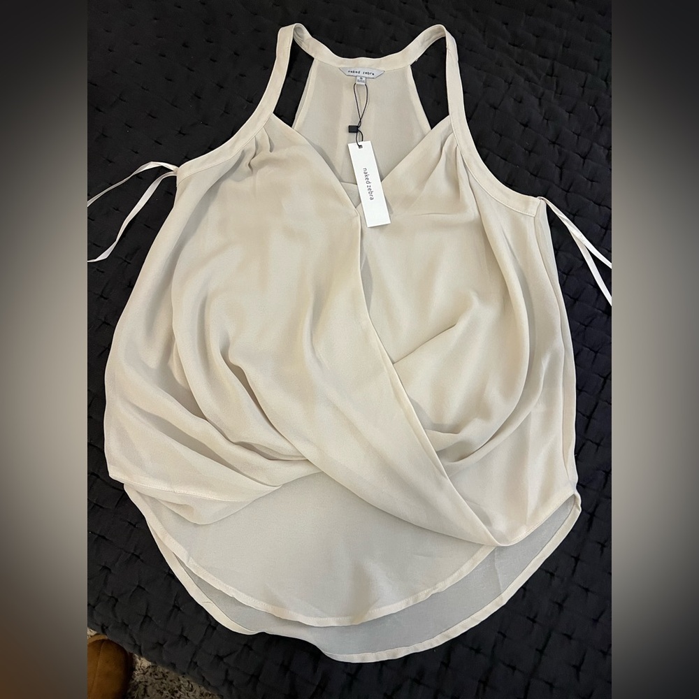 NWT Naked Zebra Taupe crossover tank size S